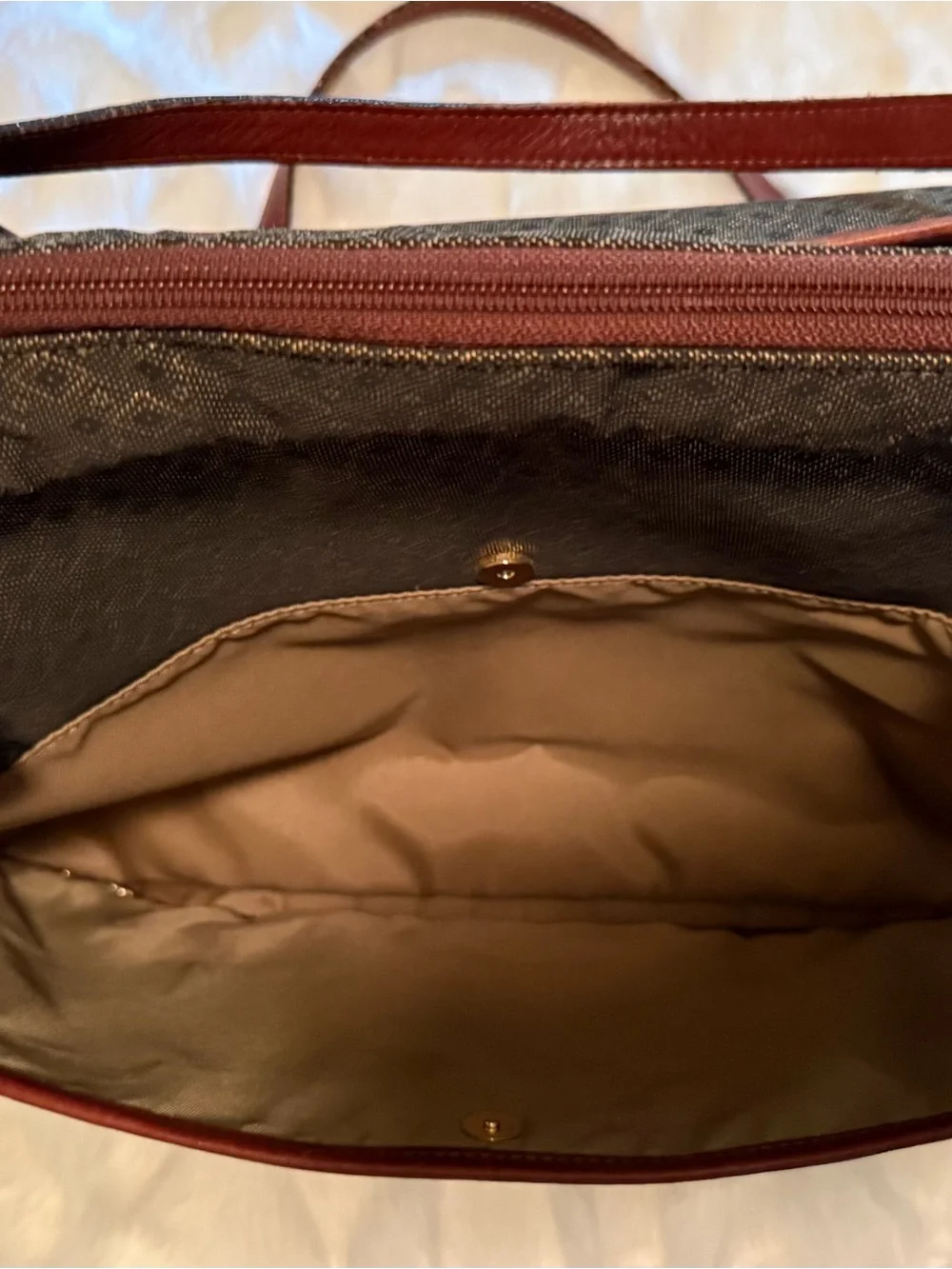 Hartmann Leather Trim Travel Tote / Laptop Bag Organizer – Very Good Condition